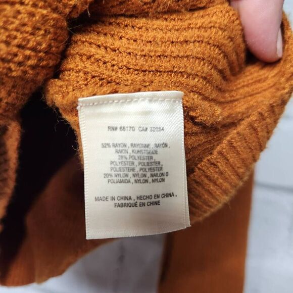 Anthropologie Moth Freeport Ribbed Tie Waist Honey Sweater Womens Small Brown - Picture 8 of 9